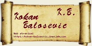 Kokan Balošević vizit kartica